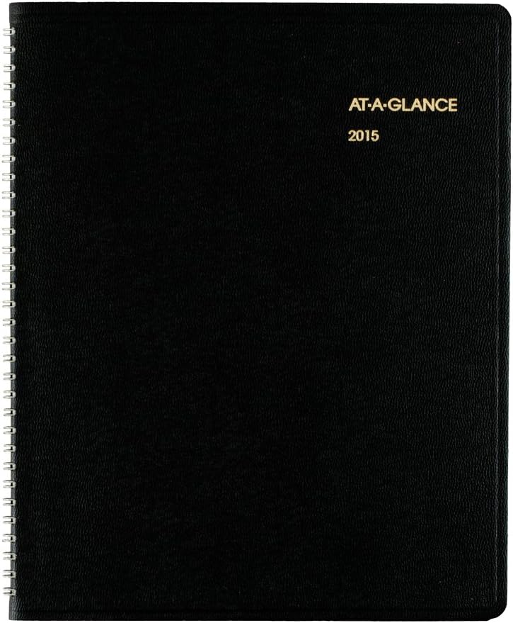 AT-A-GLANCE Monthly Planner 2015, Wirebound, Black, 8.88 x 11 Inch Page Size (70-260-05)