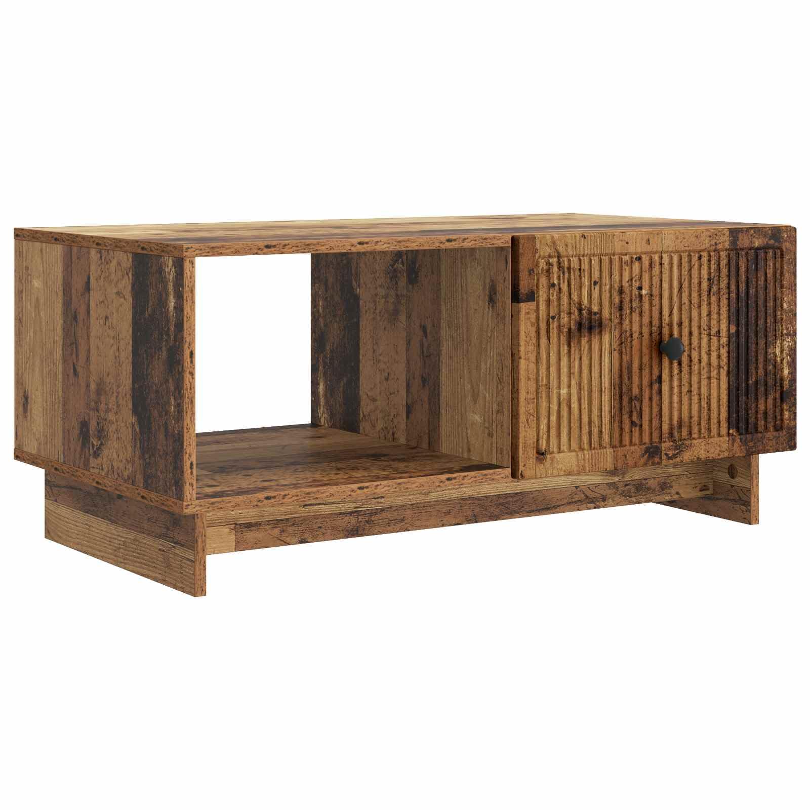 Table basse bois ancien design vintage 90 cm meuble console de salon