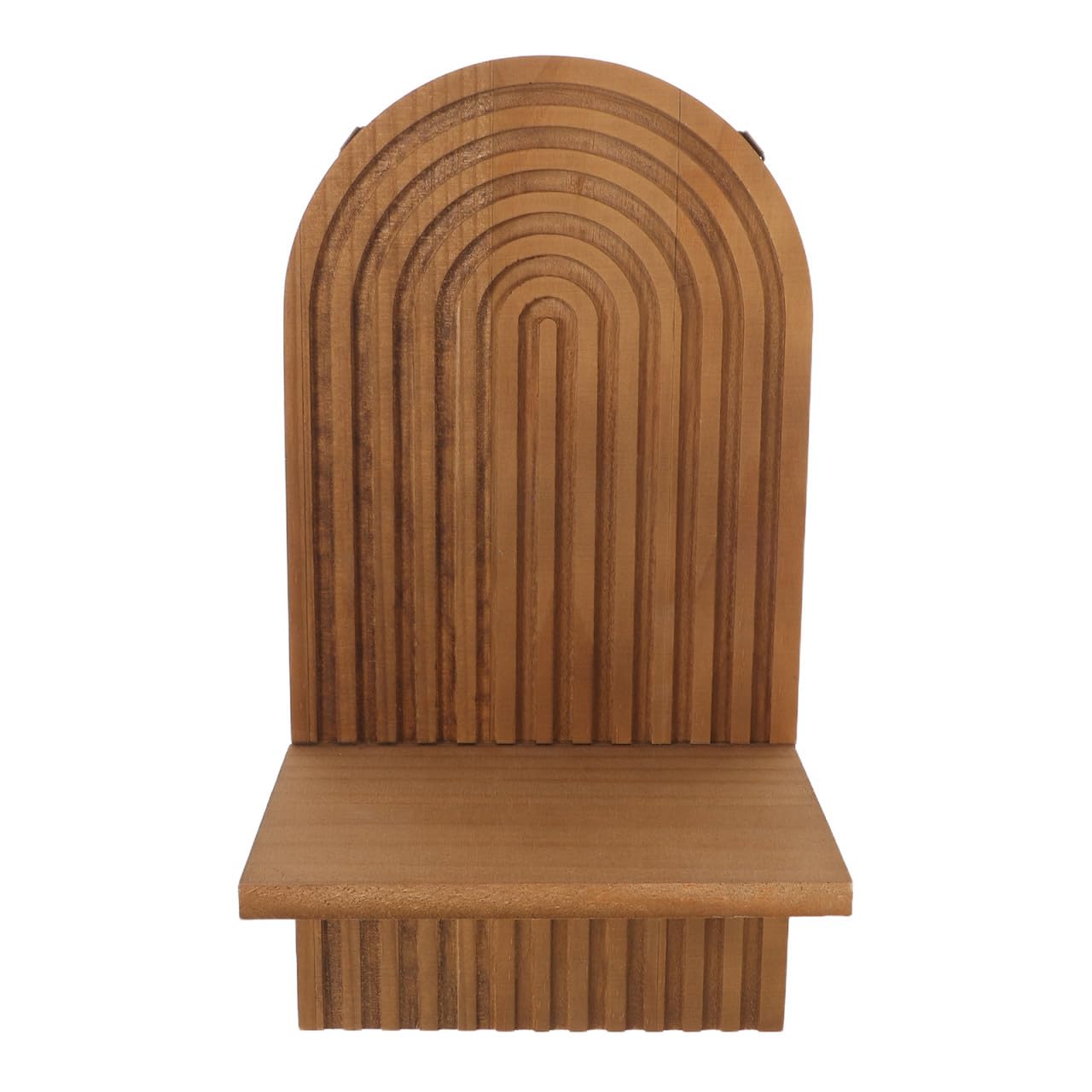 Estante de pared bohemio minkissy de madera color café y portavelas decorativo