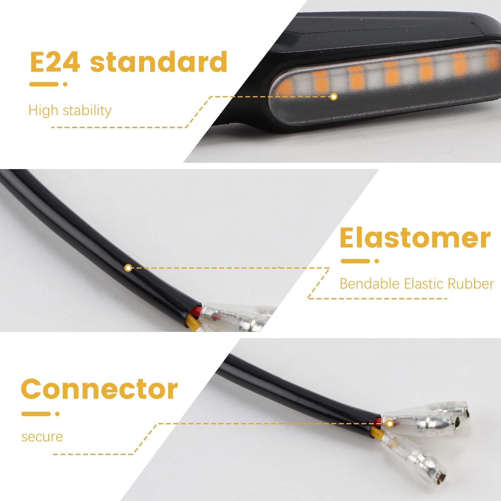 Indicatori di direzione per moto Luce a LED 12V 10mm Luce lampeggiante per acqua corrente 16LED Indicatore lampeggiante per relè integrato per moto universale  201355758