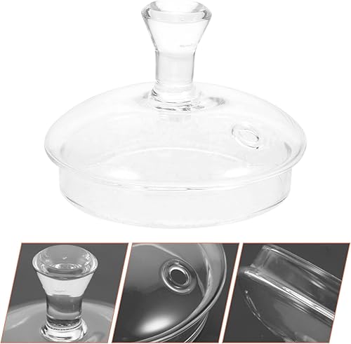 Miniatura 9 de Tapa de tetera de vidrio transparente, cubierta práctica para té de hojas sueltas, fácil de usar, bordes lisos, accesorio para el hogar para tetera,