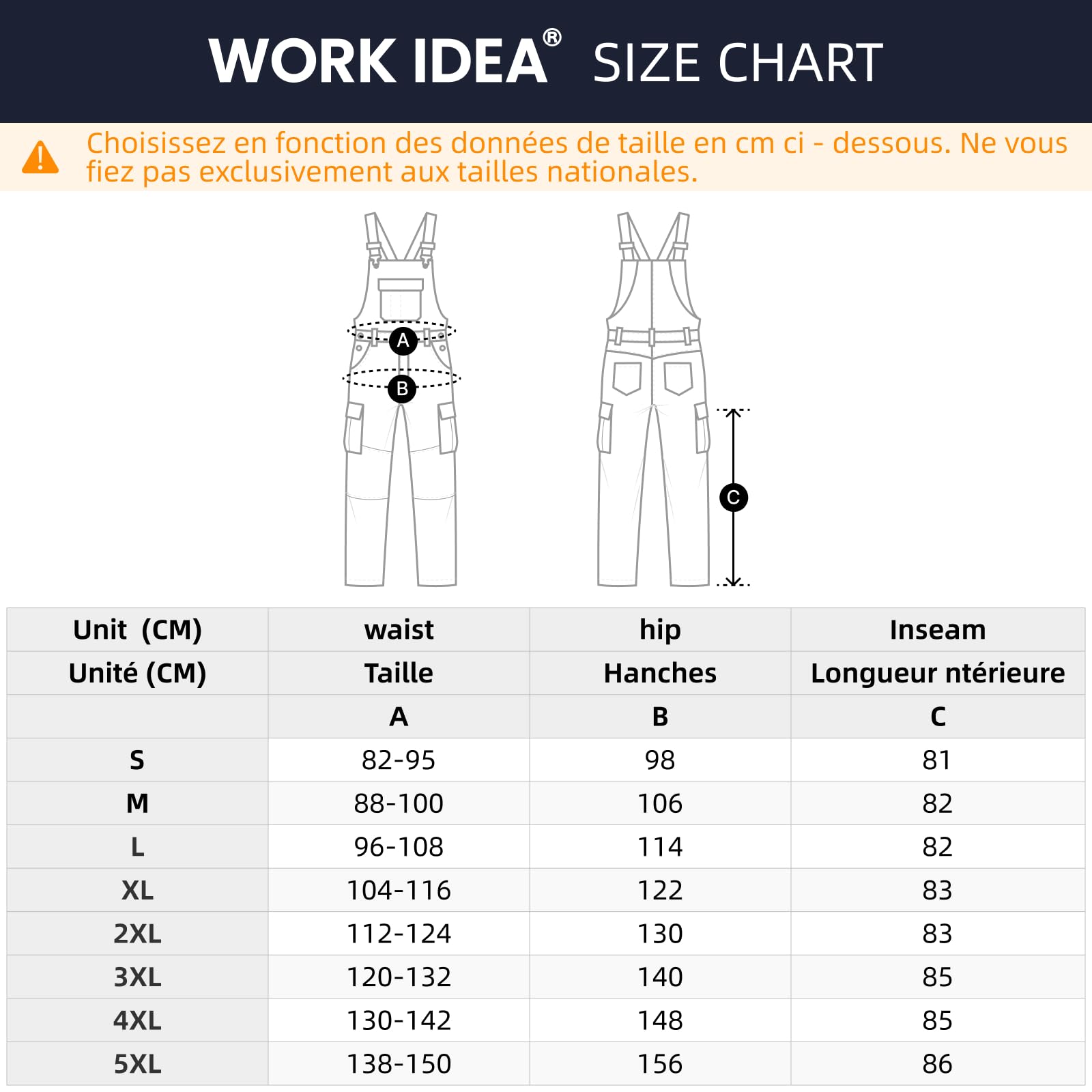 WORK IDEA Salopette de Travail pour Homme - Technologie Multi-Poches