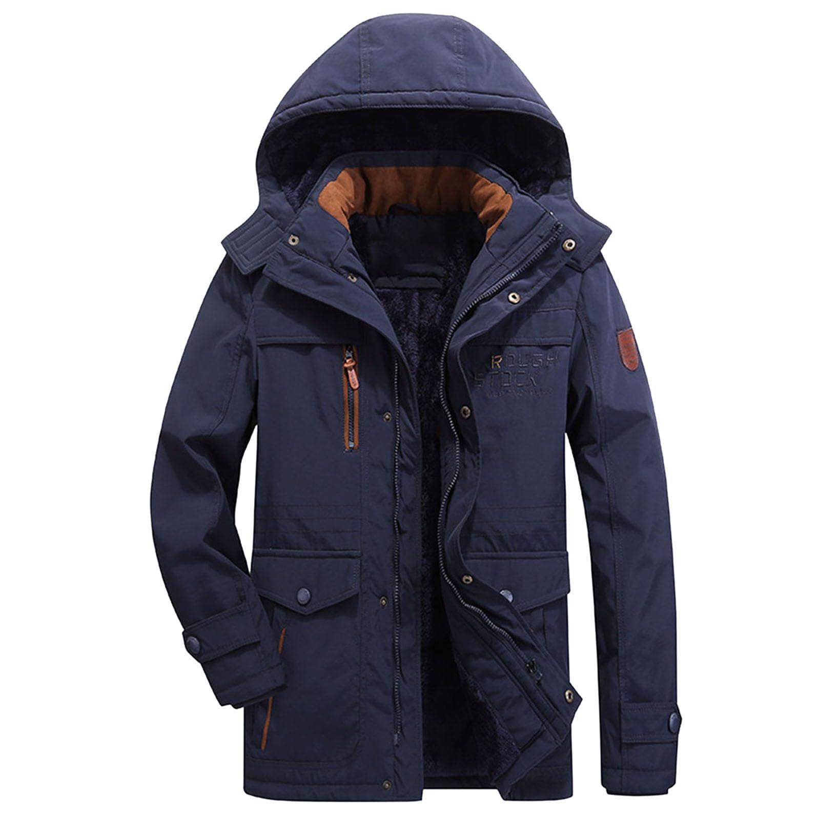 Herren Winterjacke Gepolsterter Und Verdickter Lockerer Casual Style Mit Taschen Jackenmantel
