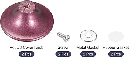 Miniatura 3 de MECCANIXITY Pomo universal para tapa de olla, perilla de repuesto de acero inoxidable, 2.126 x 0.906 in, color rojo, para cubierta de olla de