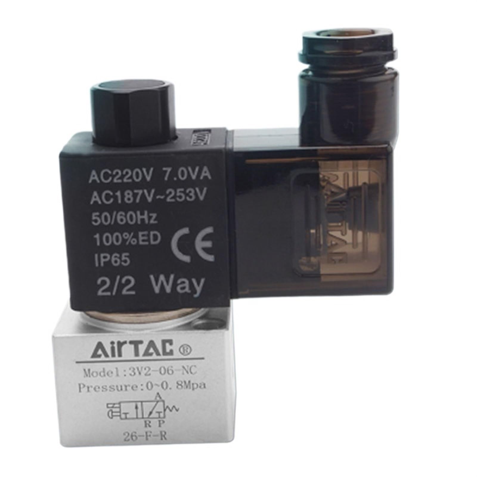 Dubatawin 3V2-08 Solenoid Valve Vacuum Three Position Two Way 3V2-06/08 Dc24v Ac220v Automation Line(,1.5 Inch)
