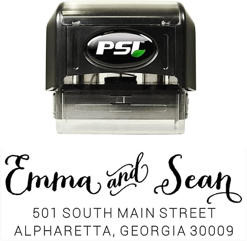 Sello de dirección de devolución autoentintado para sobres de invitaciones de boda, sello de goma personalizado preentintado con tinta negra,