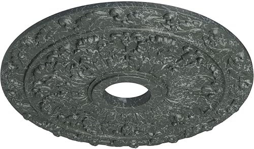 Vista 97 de Ekena Millwork CM19SP Medallón de techo de hojas de resorte, 19 7/8 "OD x 3 5/8" ID x 1 1/4 "P, imprimado en fábrica Imprimación de fábrica.