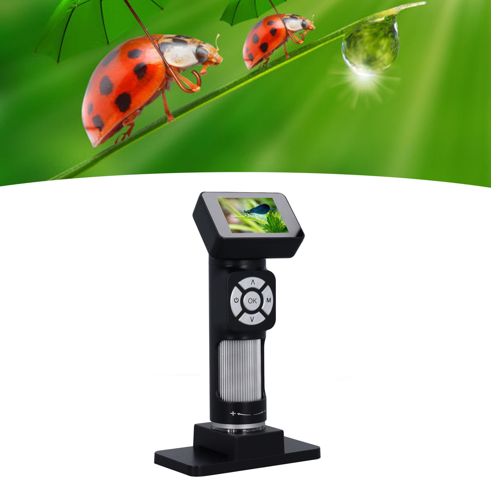 Generic Kit de Microscopio de Bolsillo Portátil Compacto Mini Portátil Digital 500X para Niños y Adultos Uso Al Aire Libre