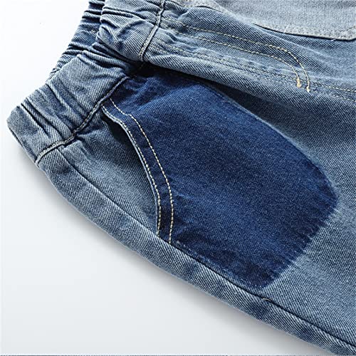 Kids Baby Boys Girls Elastic Waist Jeans Toddler Casual Pants with Pockets Denim Pants 6M-4Y4