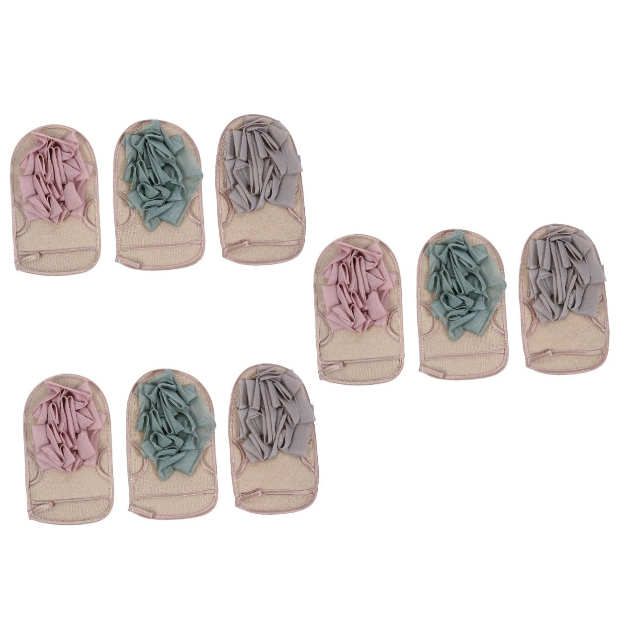 POPETPOP 9pezzi Guanti Esfolianti Da Bagno Spugne Doublé Sided Per Rimozione Rifiuti Cutanei e Pulizia Della Di Guanti Vari Colori