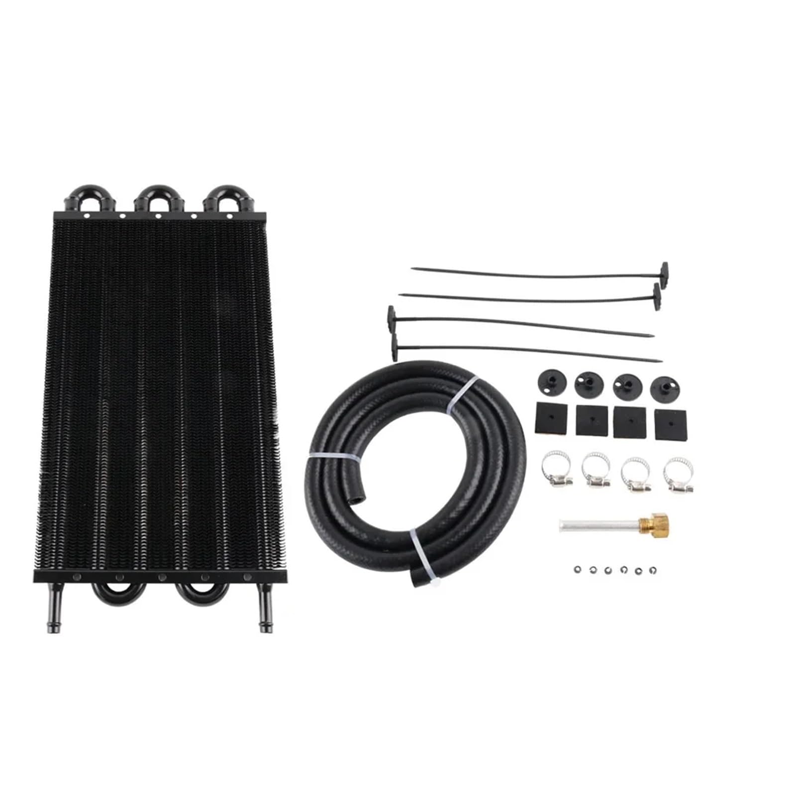 4 Rzędy 6 Rzędów 8 Rzędów Aluminiowy Uniwersalny Zestaw Chłodnicy Oleju Chłodnica Oleju Samochodowa Automatyczna Chłodnica oleju silnikowego(6 Row Black)