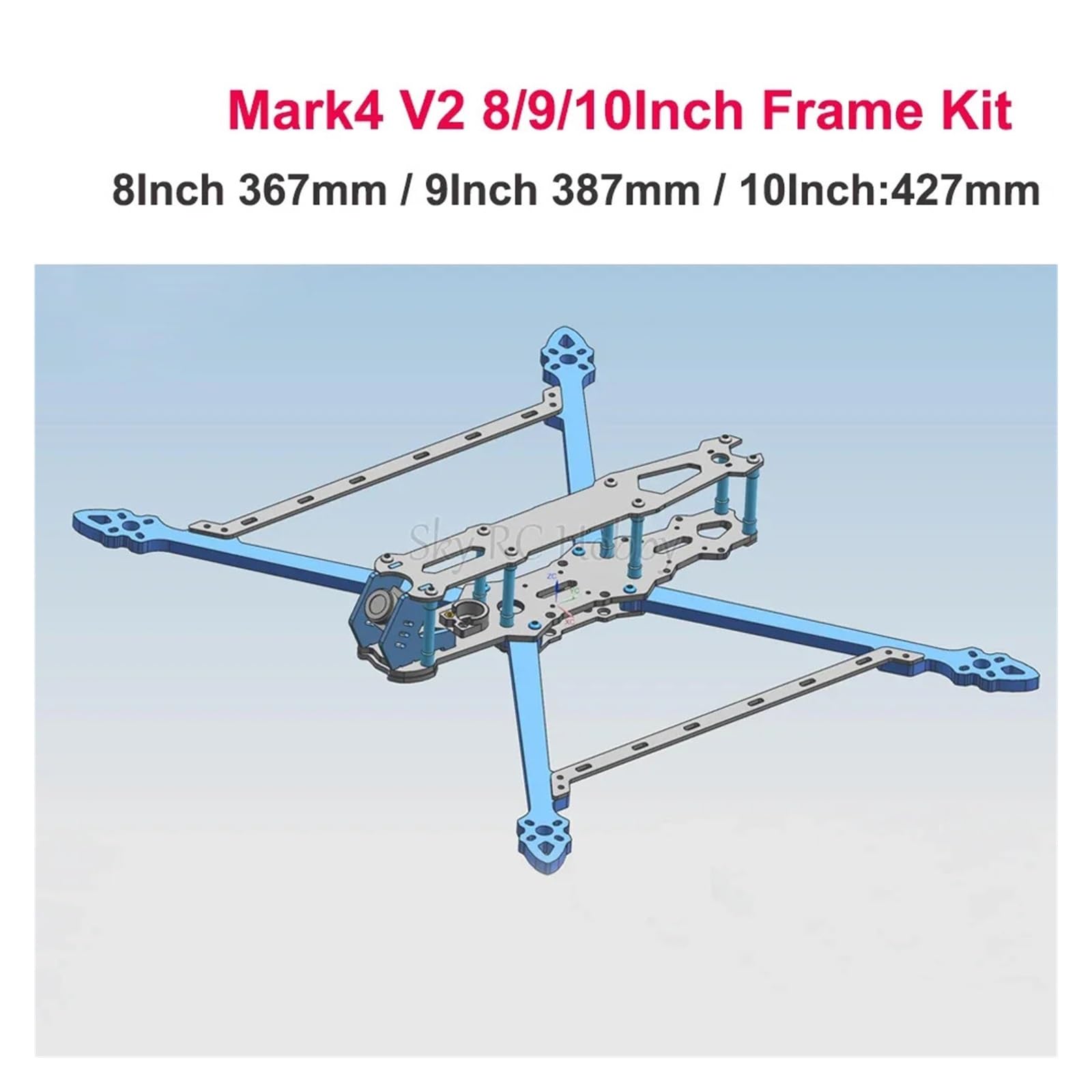 Kit telaio for drone da corsa FPV Quadcopter Freestyle Mark4 V2 Mark 4 da 8 pollici 367 mm 9 pollici 387 mm con braccio da 6 mm / 10 pollici 427 mm con braccio da 7,5 mm(Mark4 V2 8Inch 367mm)