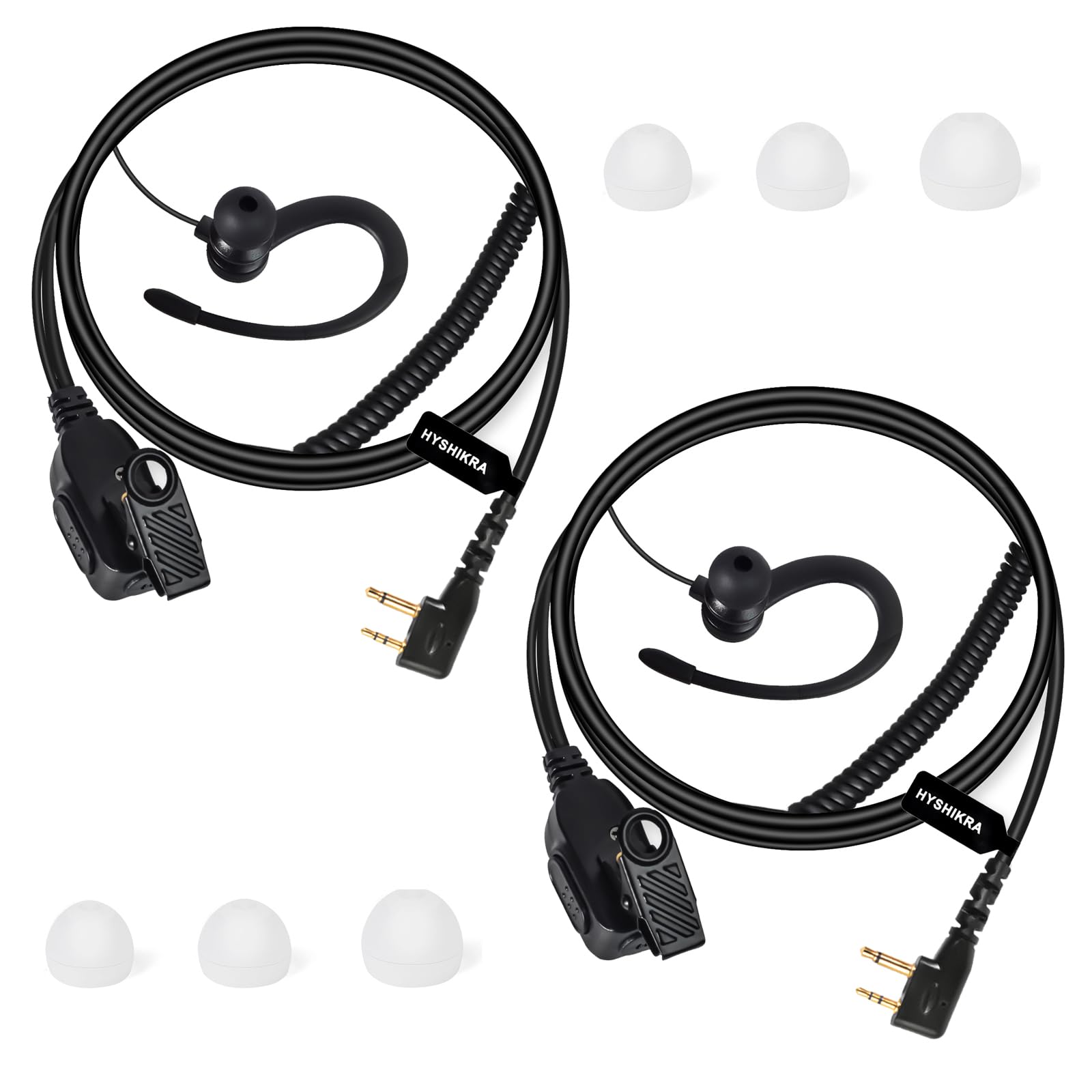 HYSHIKRA Micrófono Auricular Forma en D Compatible con Midland G7 Pro G8 G9 Pro M24 M24 Plus M48 M99 G6 XT G7 XTR | Supervisión de Seguridad Softair (1, Forma de D) — view 8
