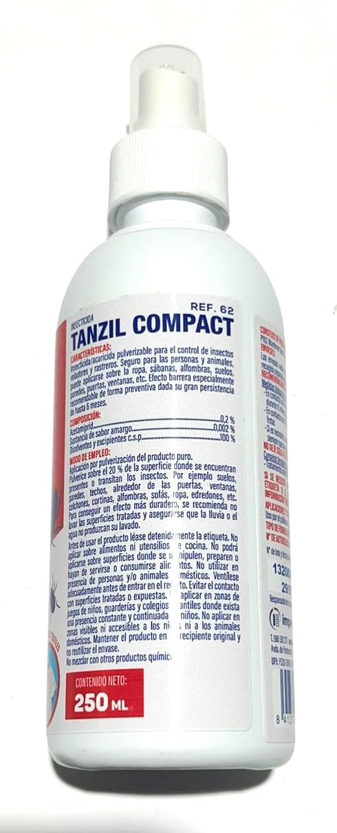Insecticida acaricida contra chinches-acaros-piojos y otros incomodos parasitos. Spray pulverizador de 250ml