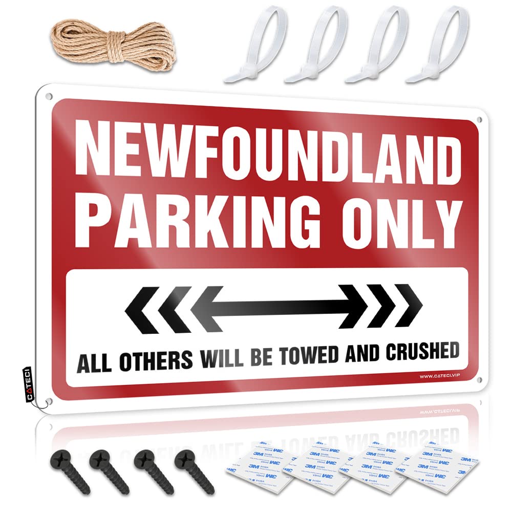 KRAZMURONGD Cheers Tin Sign Newfoundland Parking Only Tin Sign Outdoor Bar Signs Tin Signs Camping Rules(30X40CM)