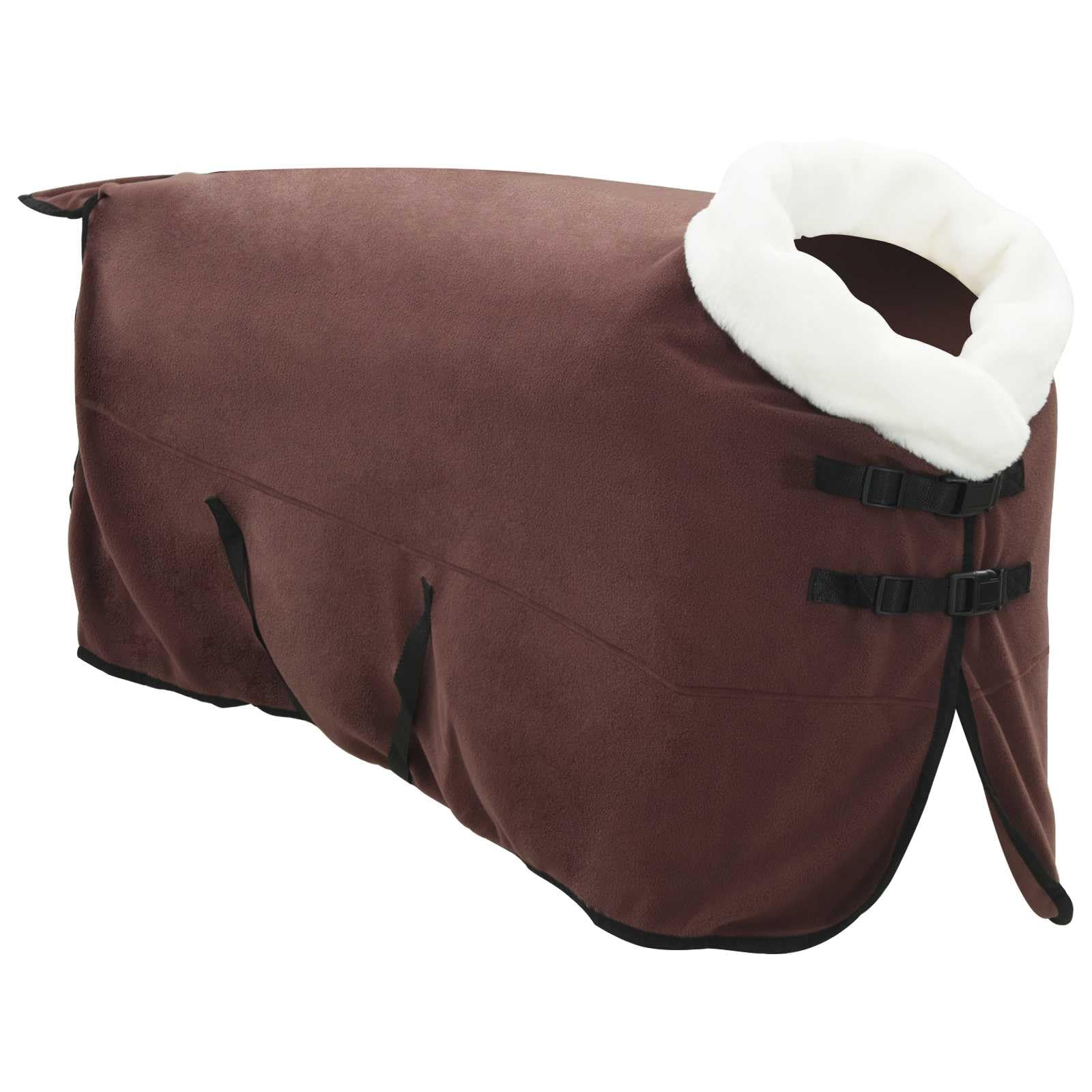 Pferdefleecedecke Dunkelbraun 165 cm Polarfleece für kaltes Wetter mit abnehmbarem Bezug, verstellbaren Schnallen und winddichtem Design – warme Pferdedecke für den Winter.