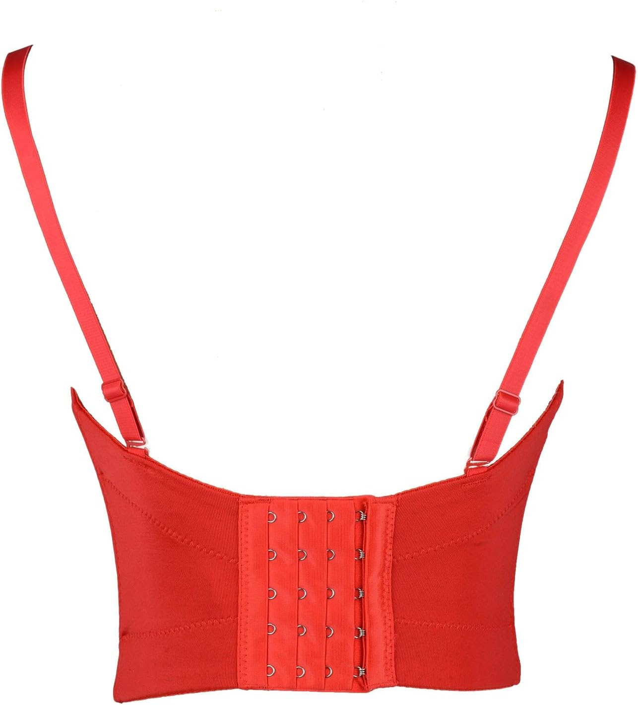 ELLACCI Women's Sexy Rhinestone Punk Bustier Crop Top Push Up Corset Bra Black - Image 3