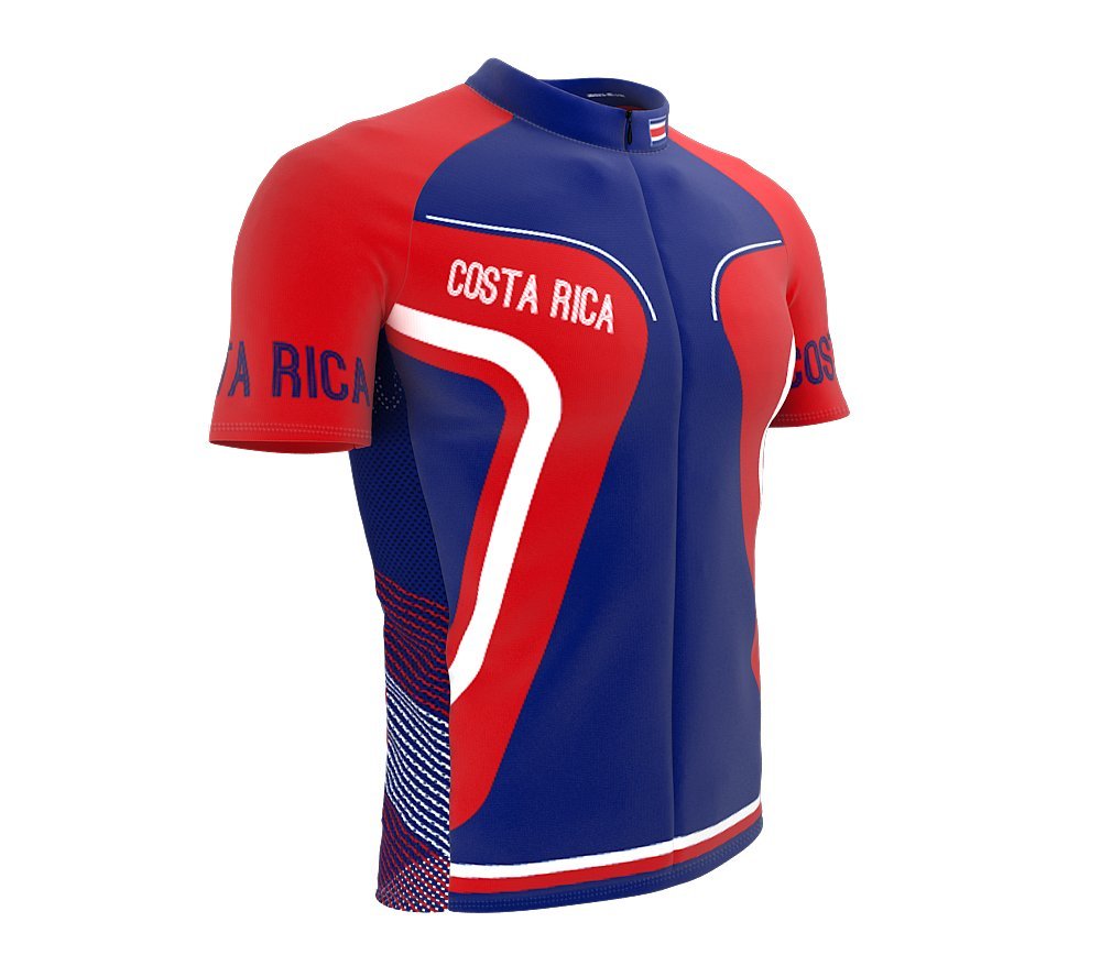 ScudoPro Costa Rica Full Zipper Bike Short Sleeve Cycling Jersey for Men - Size 4XL Multicolored