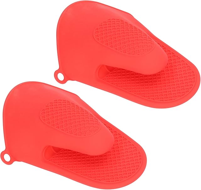 Luvas de cozinha, luvas de forno de silicone anti-escaldante para casa Vermelho