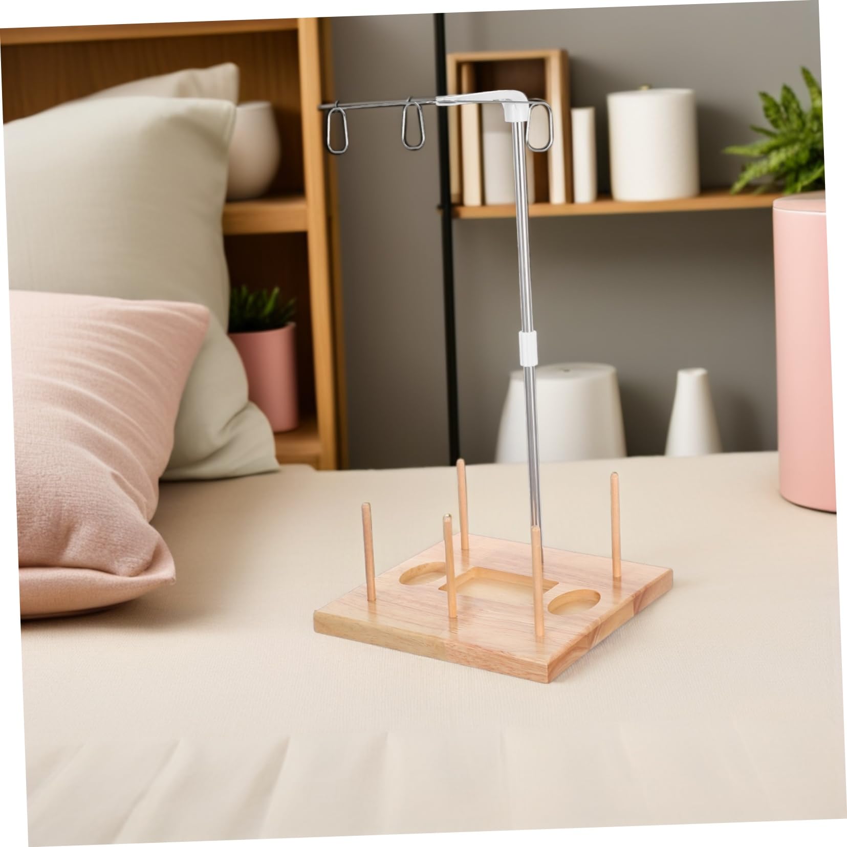 Homoyoyo Supporto per Rocchetto in Legno Porta Rocchetto da Cucito Supporto Porta Filo per Rocchetti Organizer per Filo da Ricamo per Bobina Compatibile Macchine da Cucire Domestiche