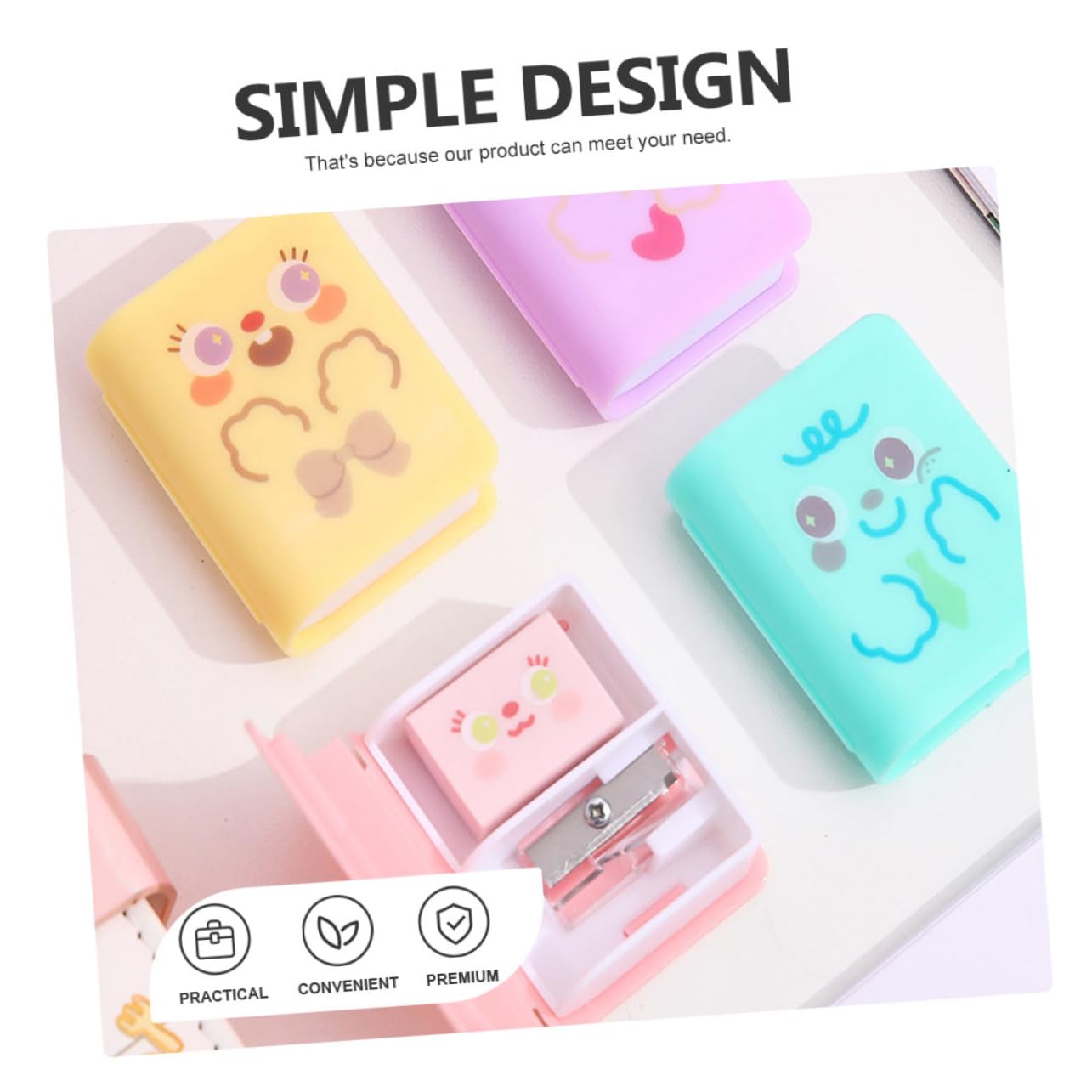 Tofficu 5 Ensembles Taille-crayon Taille Crayon Aiguiseurs Enfants Des Crayons Bureautique Accessoires School Supplies Aiguilles De Crayon Papeterie Plastique 4 Pièces * 5