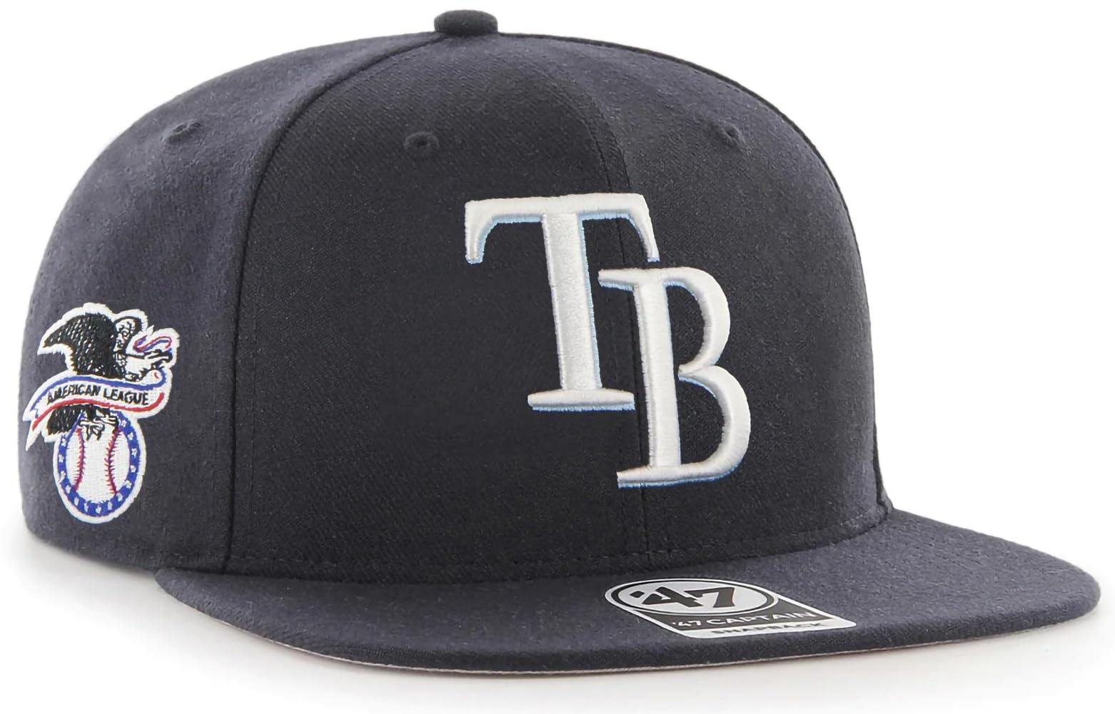 47 MLB Sure Shot Captain Hat Adjustable Structured 6-Panel Snapback Hat Cap, Adult One Size Fits All, Tampa Bay Rays, One size โ image 1