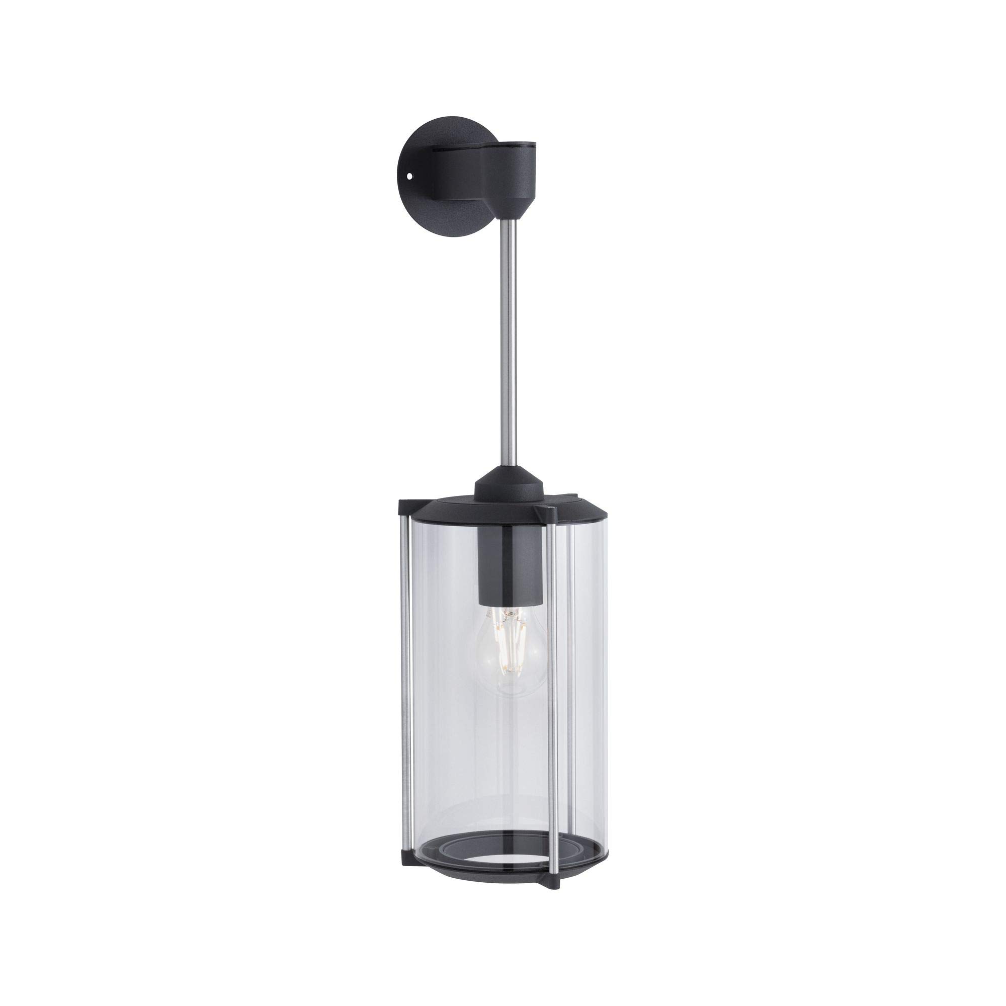 Paulmann 94281 Outdoor applique classica rotonda max. 60 Watt illuminazione per esterni grigio illuminazione da giardino vetro parete esterna E27