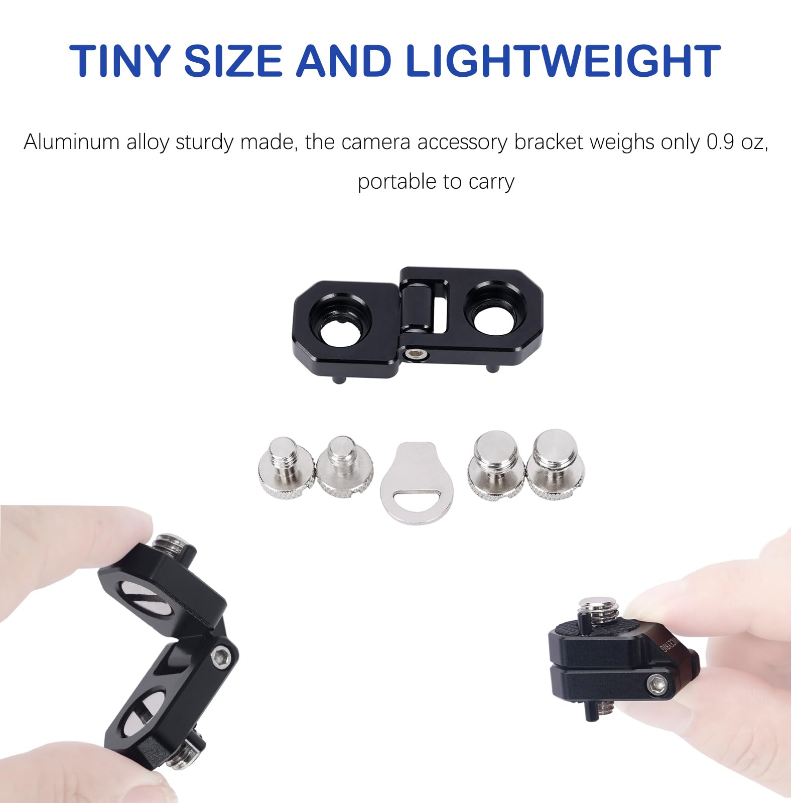 MINIFOCUS Piastra A L Per Video Rig, Con Adattatori 1/4"-20 E 3/8"-16, Per Monitor, Trasmettitori Wireless, Batterie V-Mount - 3