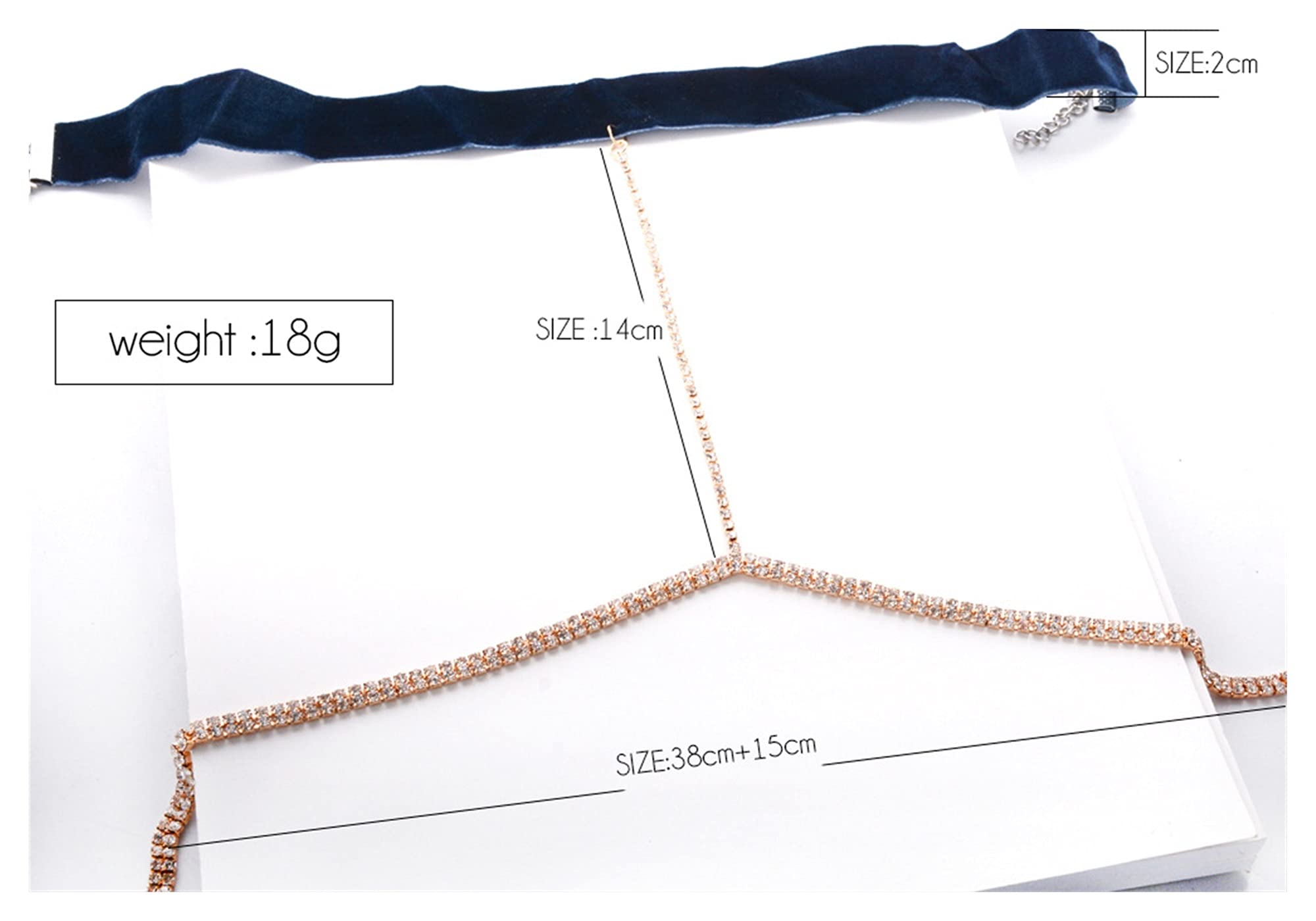 Body Chain Damen Kette - Goldfarbene einfache Strandkette mit Kreuzband für Taille und Bauch - Schwarze Harnaskette - Edler Schmuck für Damen - Accessoires