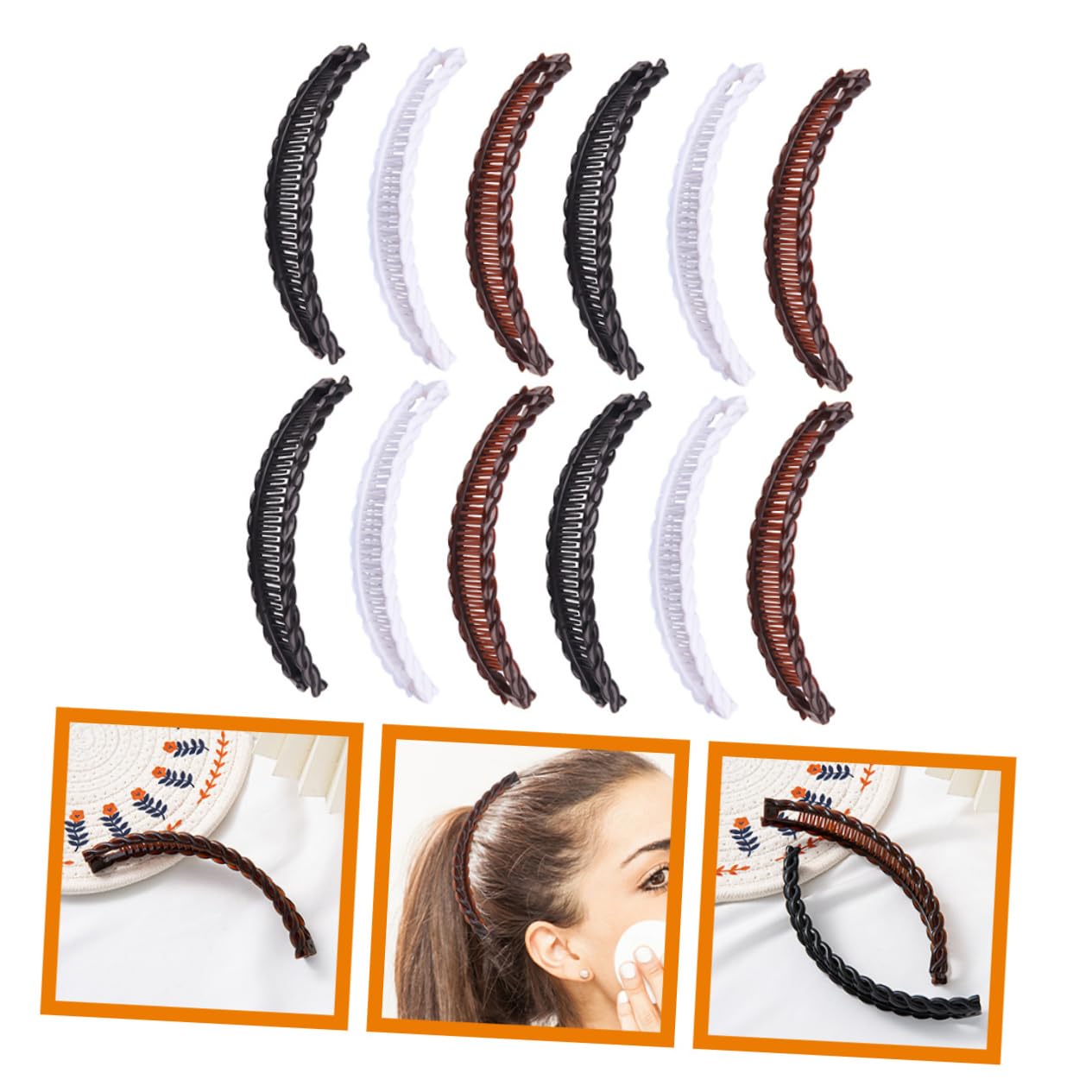 PLAFOPE Mollette per Chioma Donna in Plastico 12 Pezzi, Accessori Chioma per Ragazza Semplice Utilizzo e Design Resistente, per Acconciature Diverse