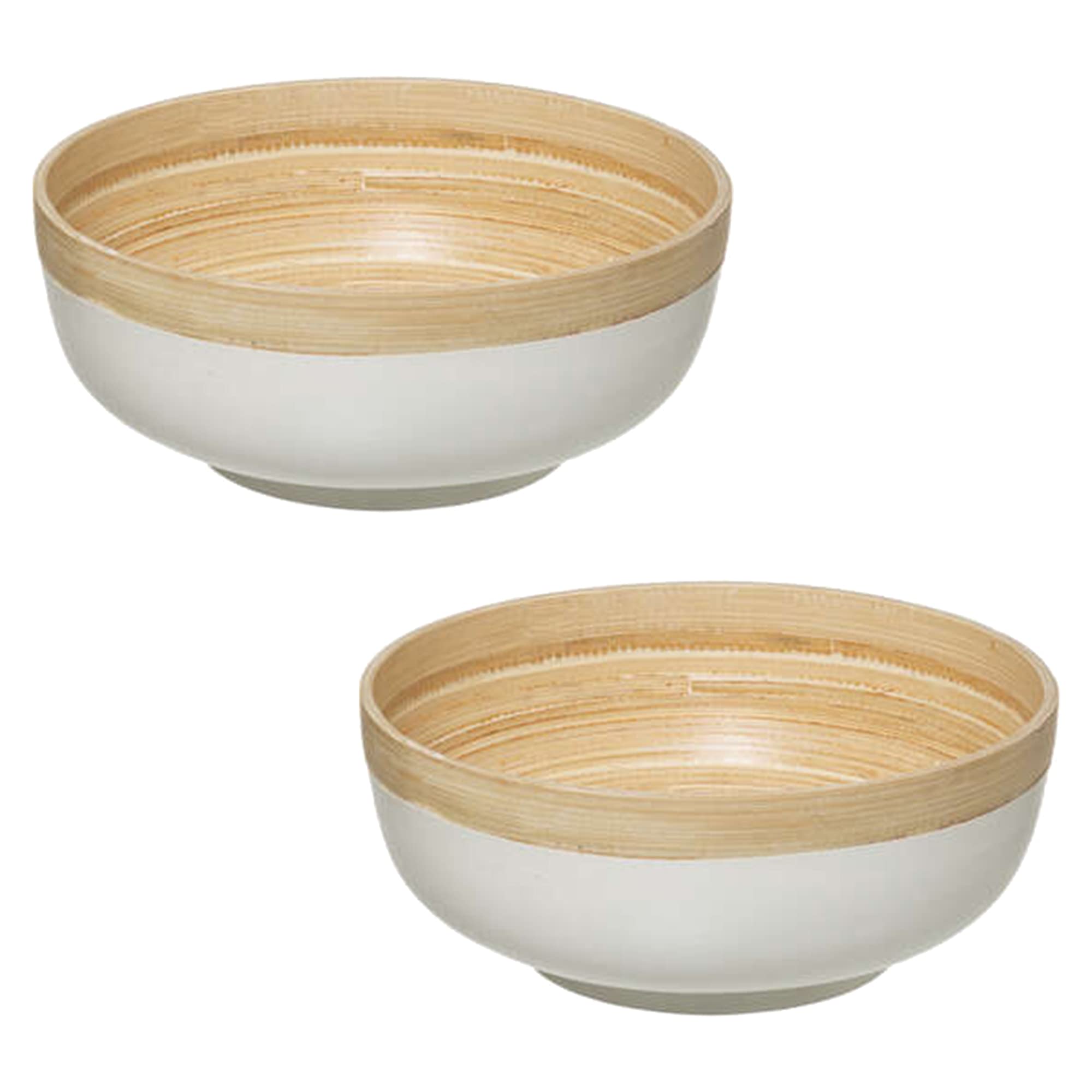 Secret de Gourmet Slakom/serveer schaal - bamboe - wit - D25 cm | Leen