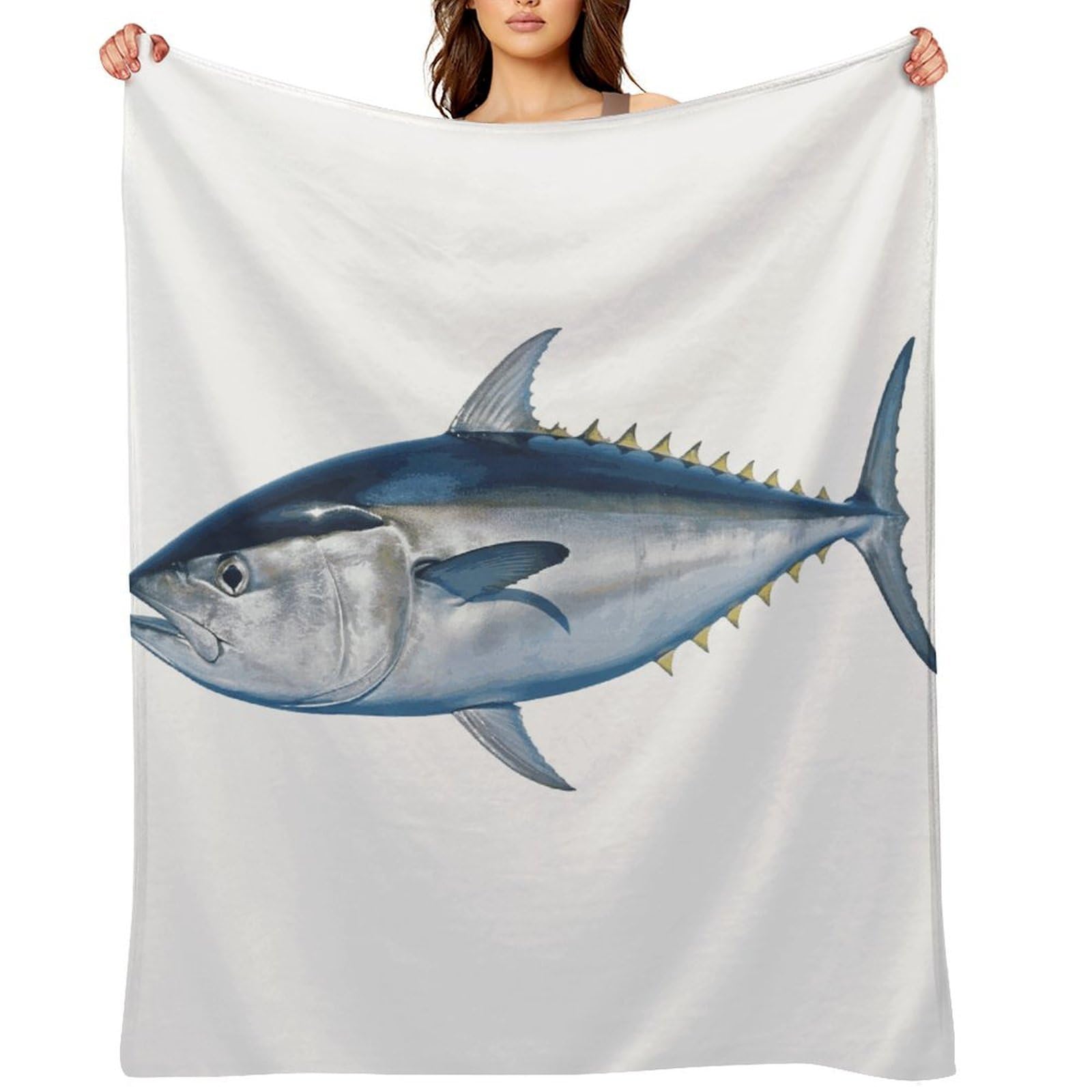 Tuna Thunnus Blankets Flannel Soft Blanket for Couch Warm Cozy Throw Blankets Fashion Bed Blanket Thick Bath Towel Bedspread Tapestry for Home Supplies Gift 40"x50"