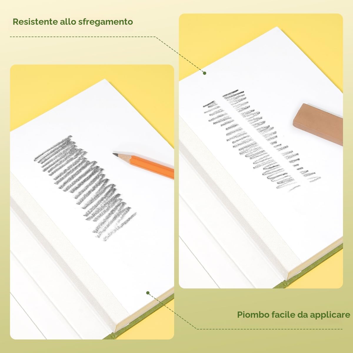Arrtx - Quaderno per schizzi, formato A5 (21,6 * 15,5 cm) 60 fogli/120 pagine 180 g/m²/90 lb, quaderno per artisti con copertina rigida, carta per disegno resistente senza acidi per inchiostro, penna