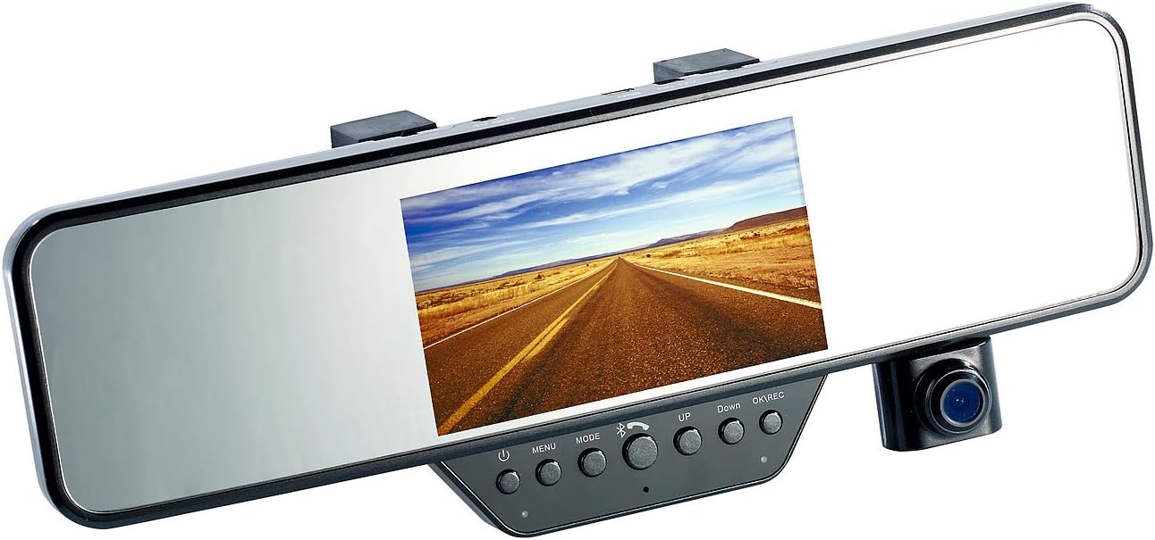 NavGear NX-4081-906 Rear View Mirror Dashcam (10.9 cm (4.3 Inches) TFT-Display, Bluetooth 3.0, G-Sensor, Full HD, microSD card slot, mini USB 2.0)