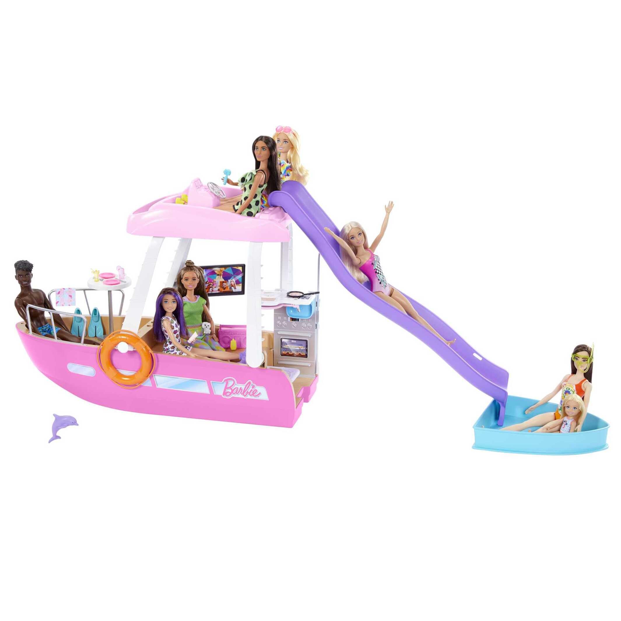 Barbie Dream Boat Barco de Juguete para muñecas con Accesorios, Regalo +3 años (Mattel HJV37)