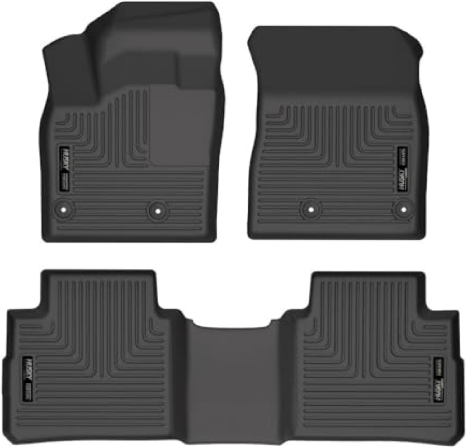 Husky Liners Weatherbeater Floor Mats | Fits 2021-2025 Nissan Rogue | Front & 2nd Row, 3-pc Black - 95081