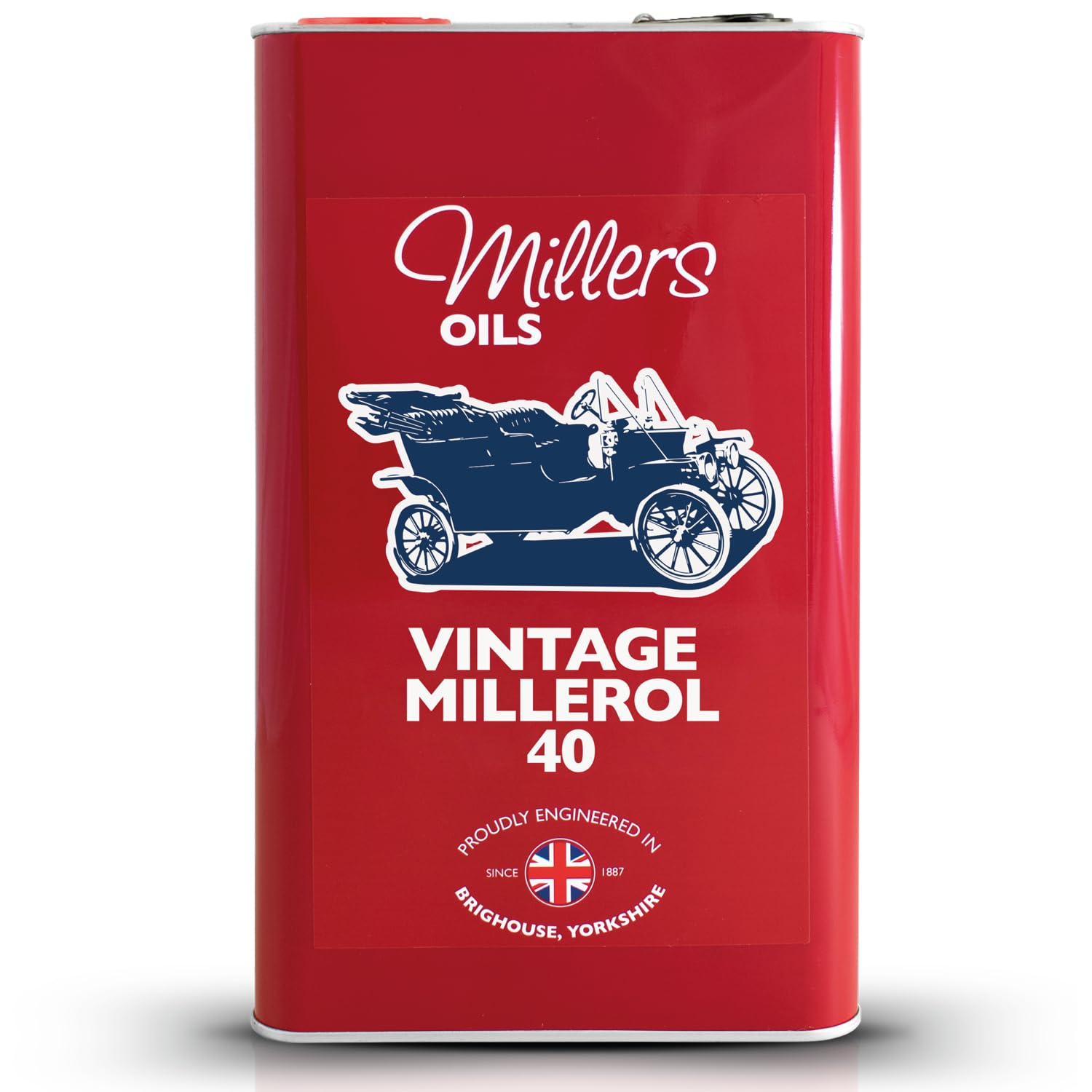 Vintage Millerol 40 Non-detergent SAE 40 Motor Oil, 5 liters