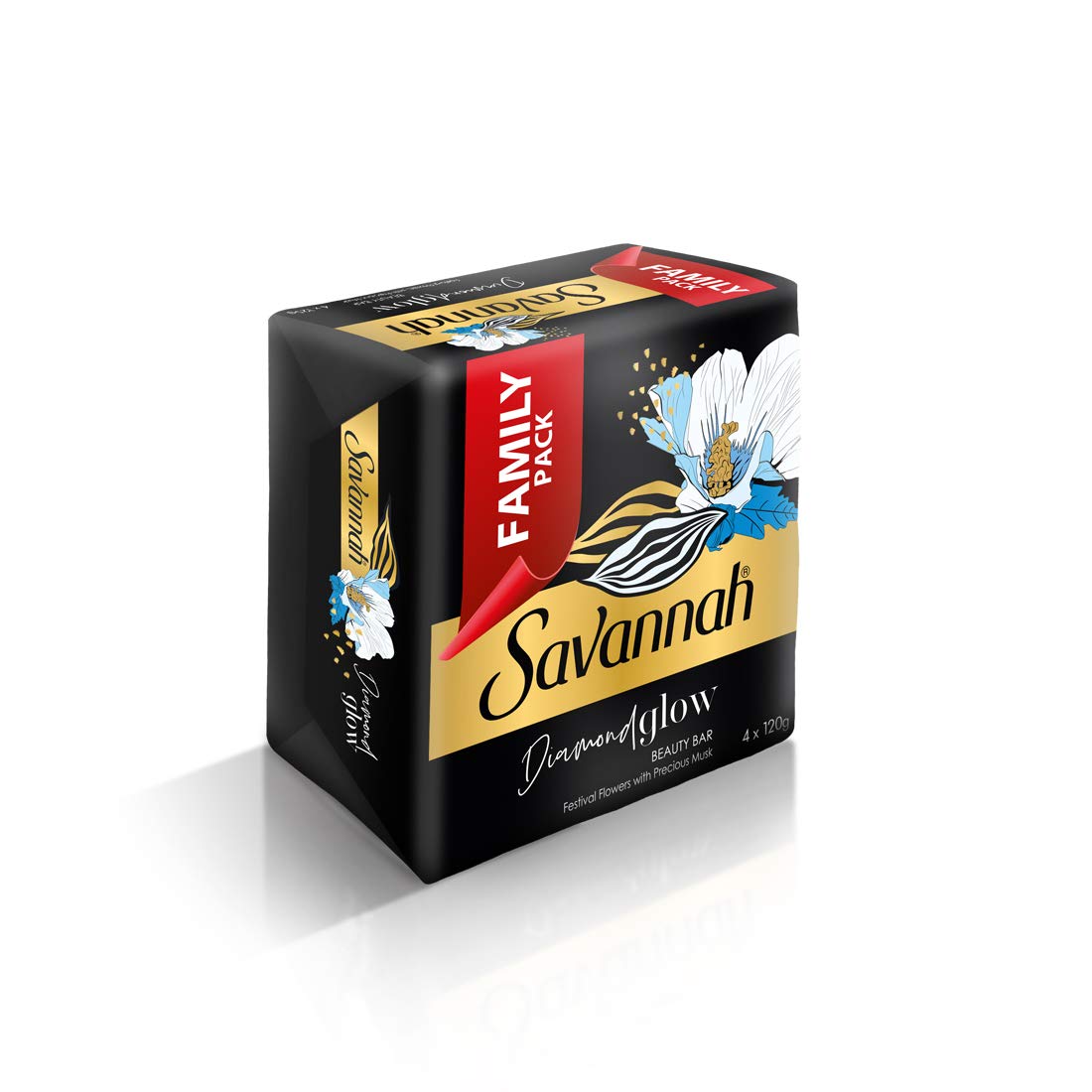 Savannah Body And Handwash Bar Soap Pack, Diamond Glow, 120 G X 4