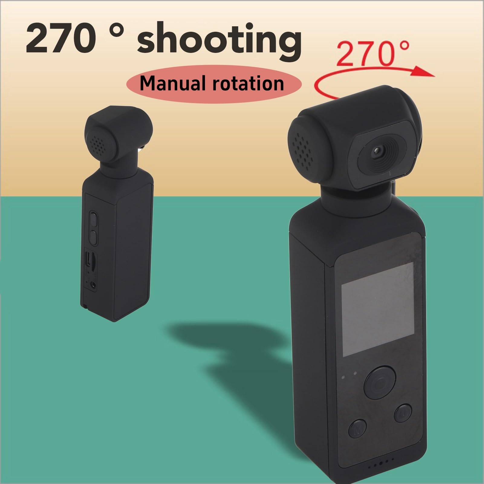 Fotocamera Tascabile 4K HD, Action Camera Impermeabile con Schermo LCD HD da 1,3 Pollici per le Riprese di Vlog di Viaggio, WIFI Integrato