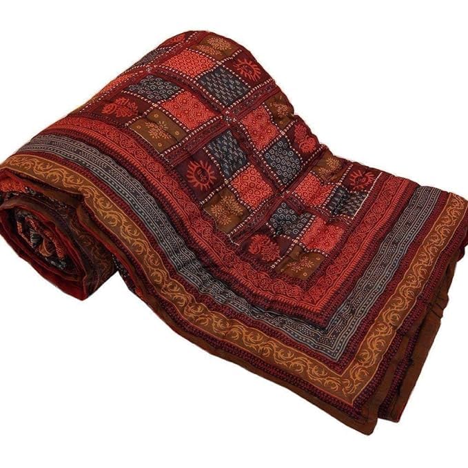 TEEJA Reversible Jaipuri razai for Winter Single Double Bed Pure Cotton Jaipuri razai Double Bed Jaipuri razai Double Bed for Winter Printed (Rani, Singel Bed)
