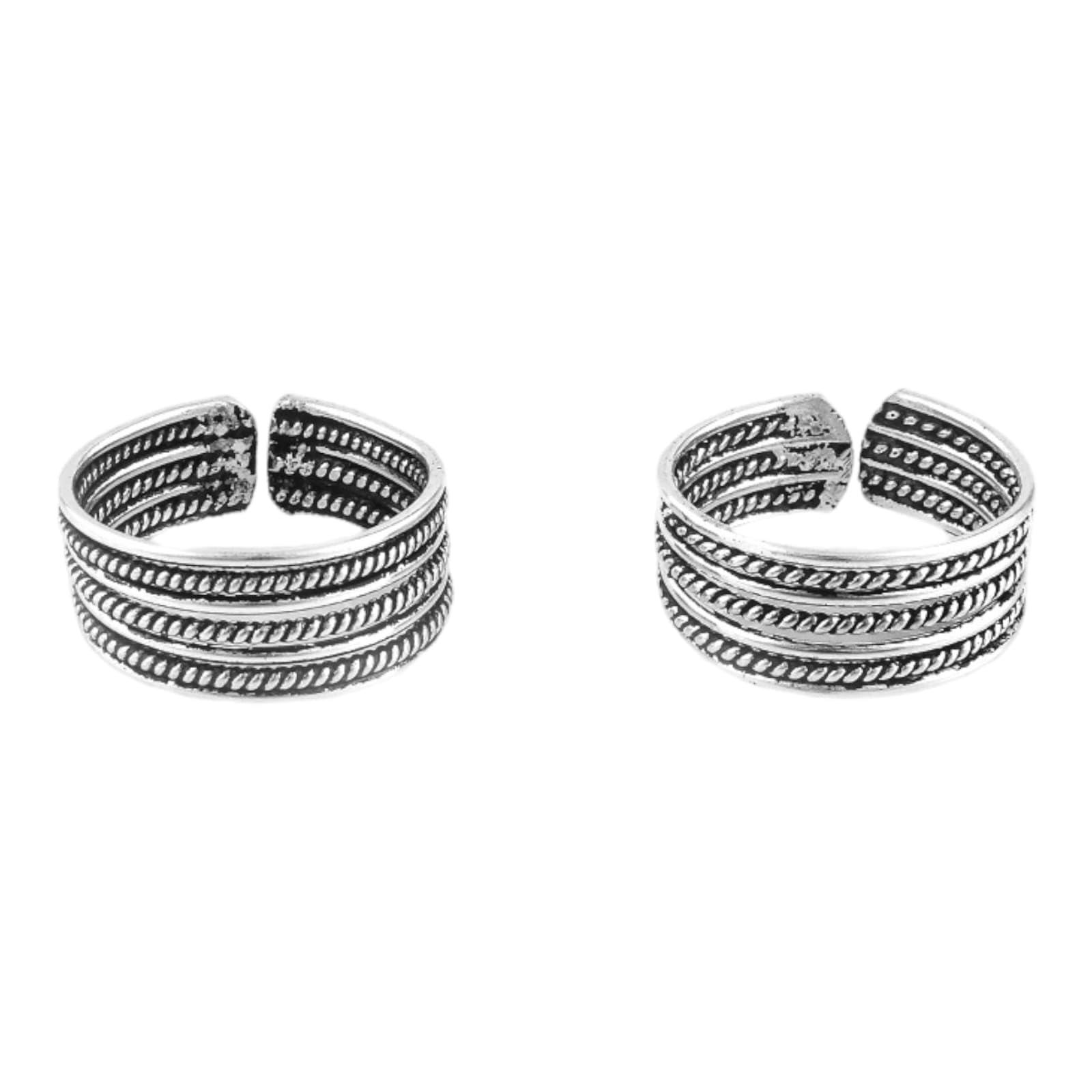 LBV 925 Sterling Silver Plain Lines Toe Ring for Women-image-30