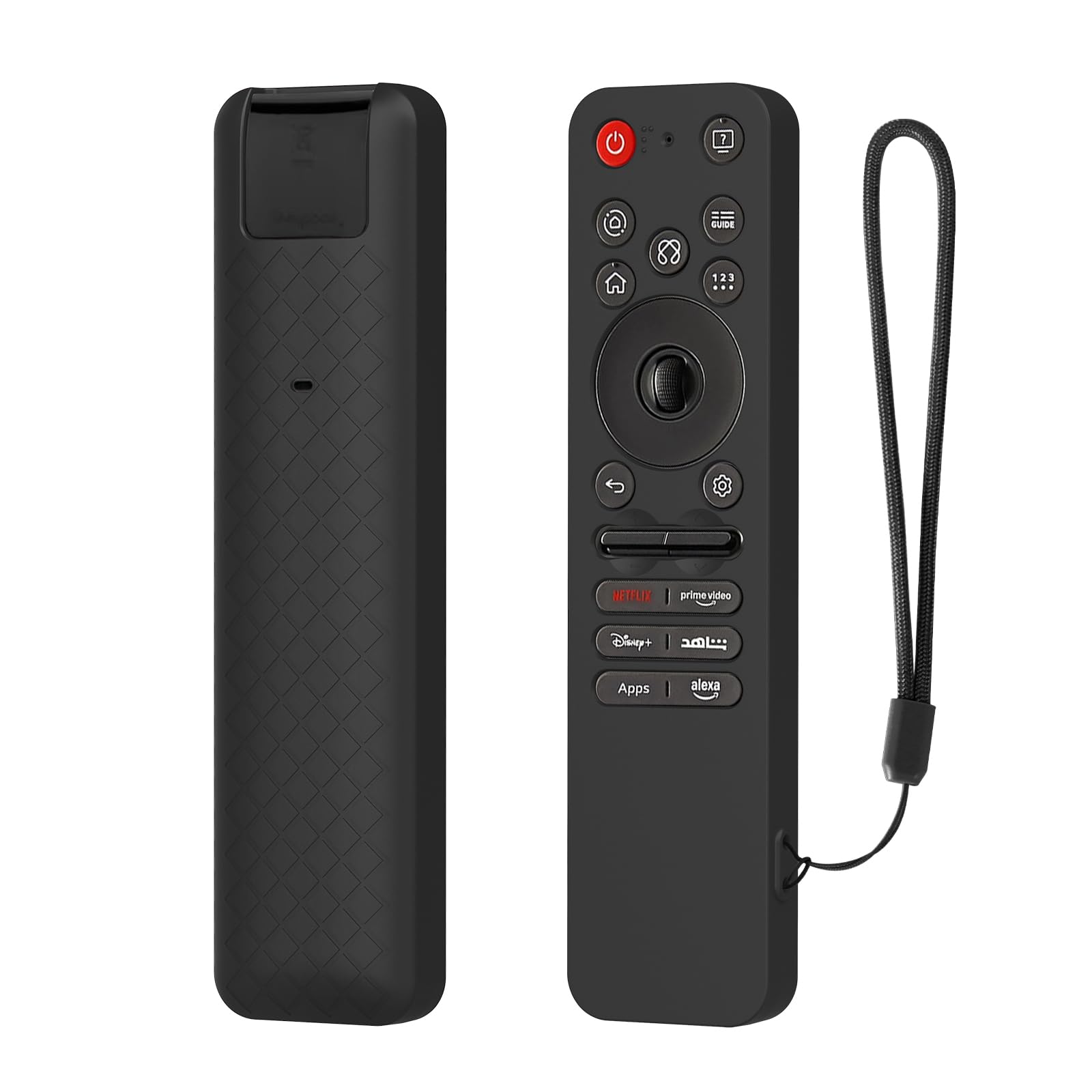 RAYA Silicone Remote Cover Compatible with 2025 LG AI TV QNED 8AA / 8CA Smart TV Remote Case with Lanyard (Black)-image-7