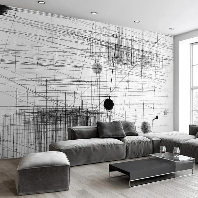 Papier peint photo personnalisé moderne abstrait noir ZEZILE pour mur
