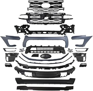 New Complete Front Bumper Cover Kit with Upper & Lower Grille and fog lights Valance Compatible with Ford 2022 2023 2024 Expedition XLT Models