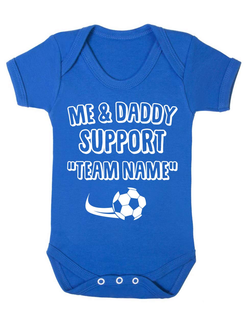 Art Hustle Blue Personalised Baby Grow Bodysuit - Me And Daddy Support (Blue)