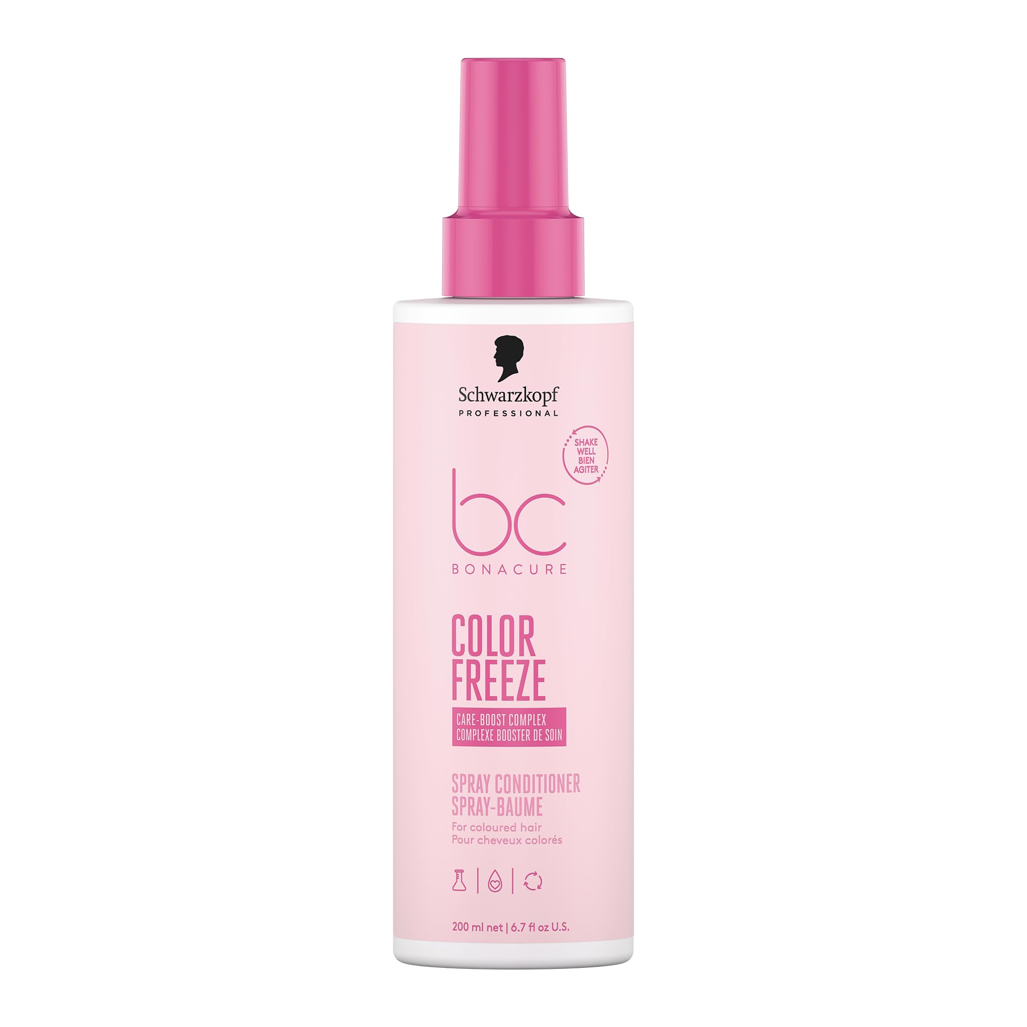 Schwarzkopf Professional Bonacure Color Freeze Spray Conditioner For Porous Color Treated Hair Vegan Care Complex pH 4.5 Improved Elasticity Zero Fade Long Lasting Color Vibrancy Detangling 200 ml