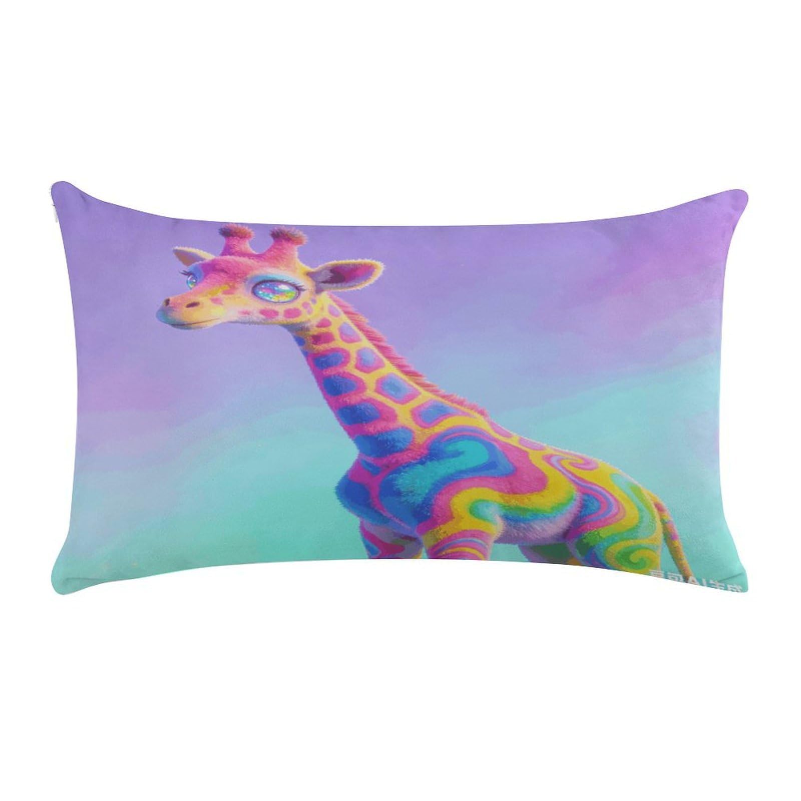 Fodpand Style Neon Giraffe Pillow Cases Set Of 1 Extra Soft Pillow Protectors With Hidden Zipper Perfect For Hotels, Guest Rooms,Bedroom 12X20 Inches Pillows Not Included