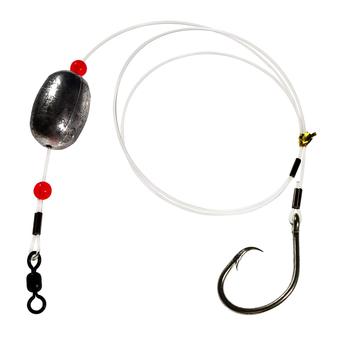 Rite AnglerWeighted Grouper Rig with Circle Hook & Egg Sinker in 4oz, 6oz, 8oz. Offshore Saltwater Big Game Fishing Grouper Snapper Angling