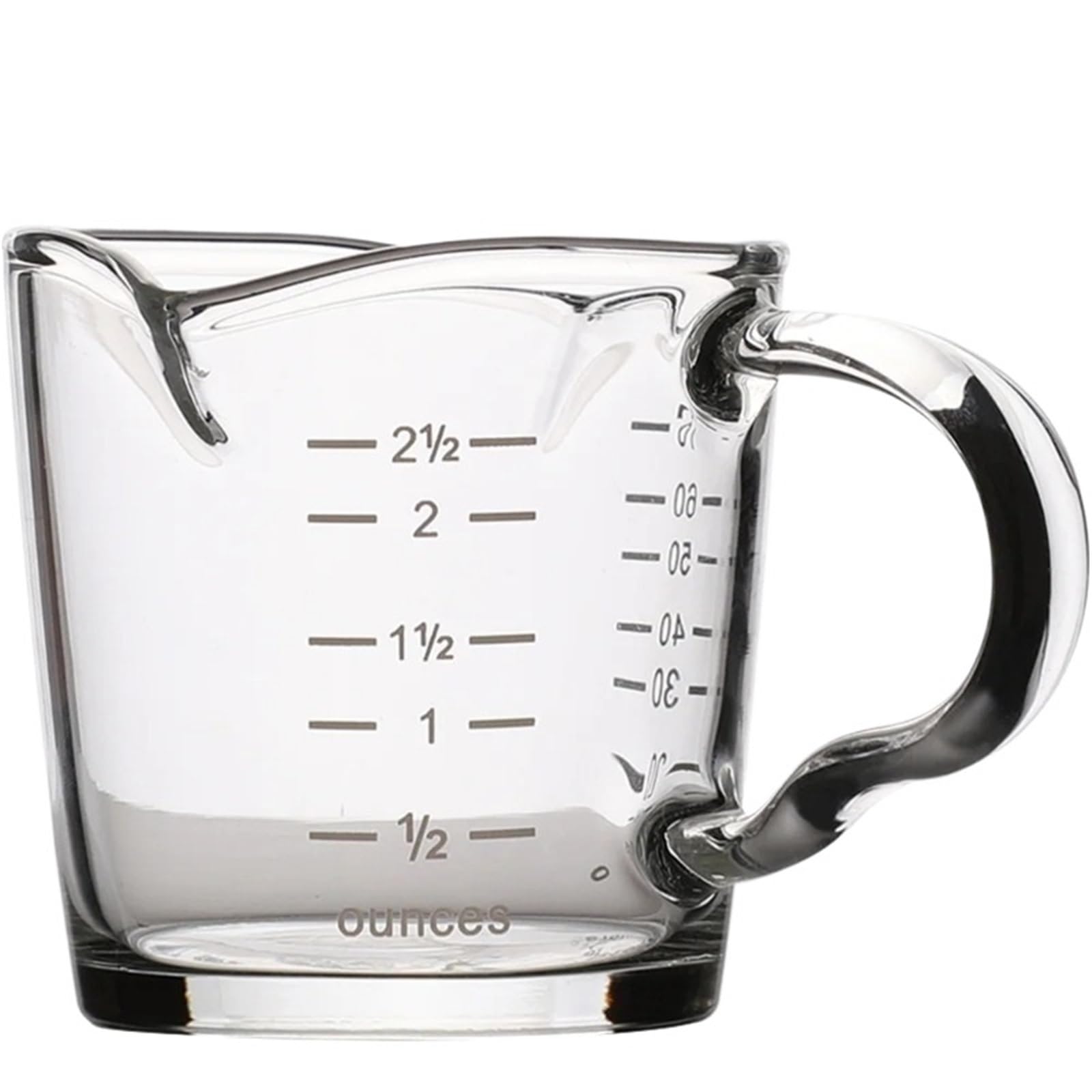Jarra De Leche Taza medidora de vidrio de 70ml, taza de doble boca for café con Clip de cocina, taza de leche, 2 uds.