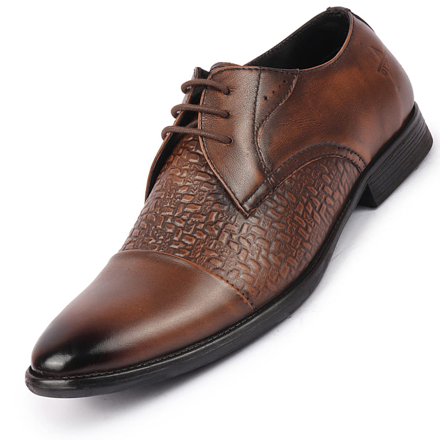 FAUSTO FST FOSMF-2014 TAN-40 Mens Tan Wedding Party Genuine Leather Embossed Oxford Lace Up Shoes (6 UK) (B0BSS5SQY6) Amazon Price History, Amazon Price Tracker